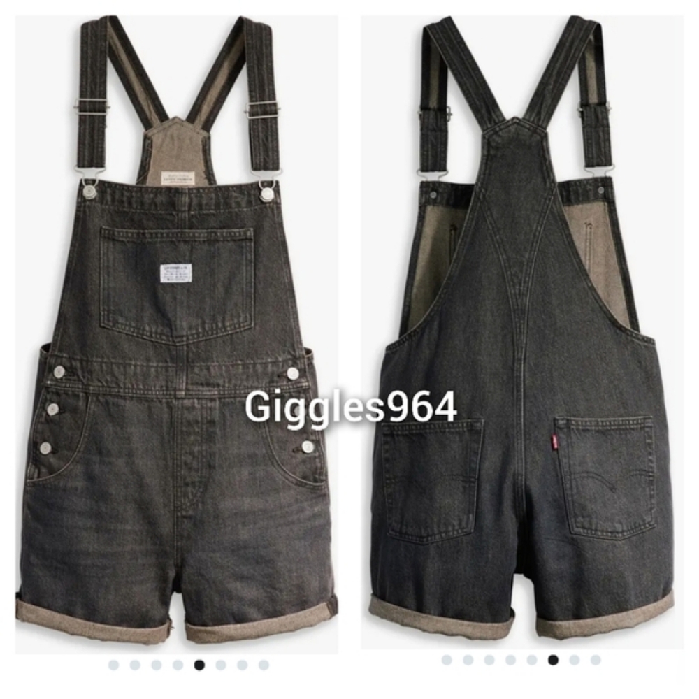 Levi's Vintage Shortalls Overall Shorts Jean Faded Black